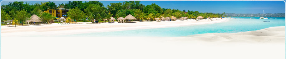 La spiaggia bianca del fantastico Beaches resort in Giamaica